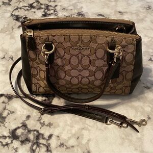 Coach Signature Monogram Colette Carryall Handbag